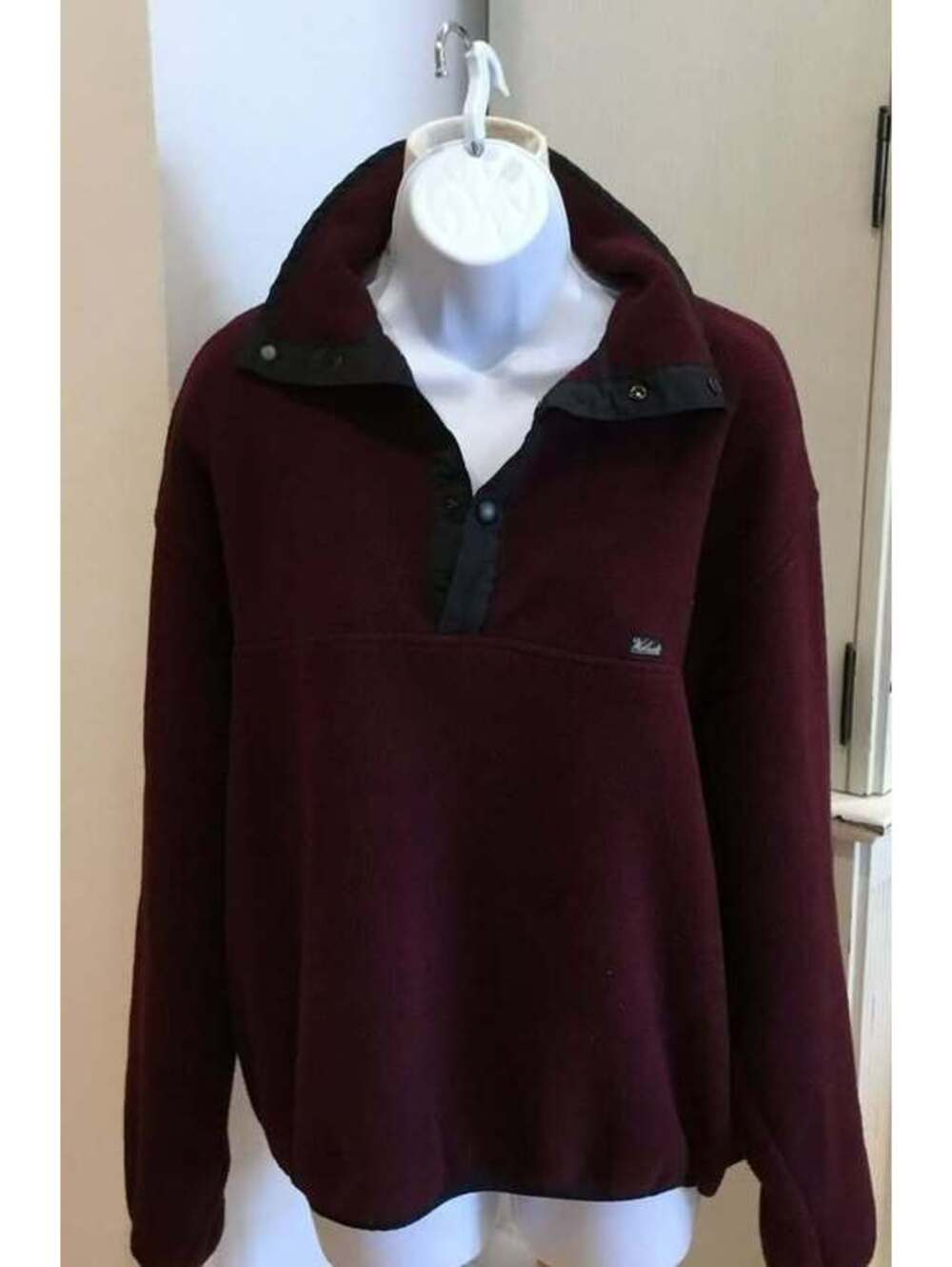 Vintage 90's Woolrich Burgandy Polartec Fleece Pullover - Men's XL